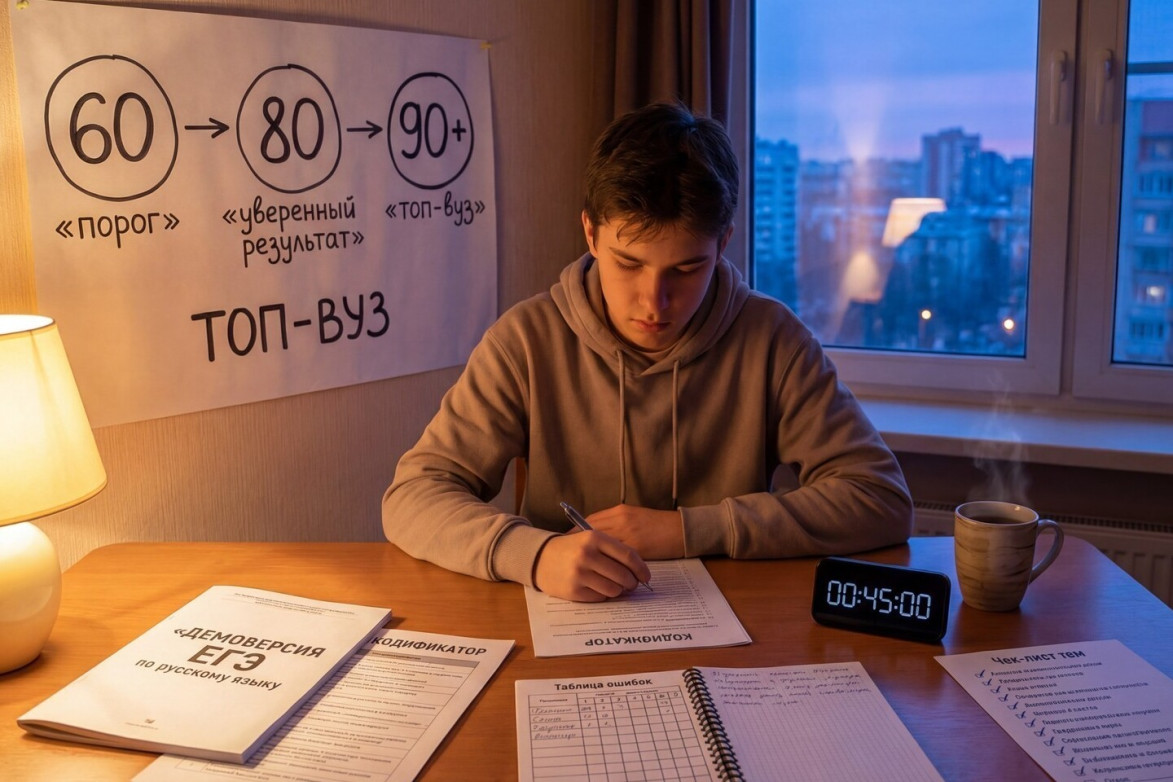Школьник готовится к ЕГЭ