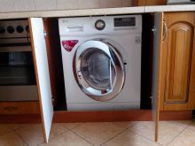 Встройка и подключение отдельно стоящей стиральной машины в каркас шкафа кухонного гарнитура