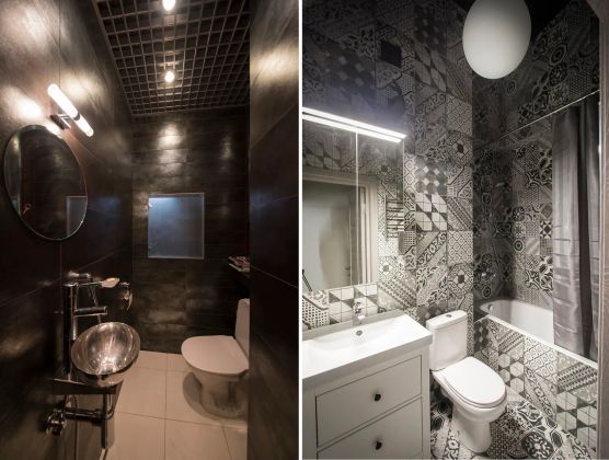Фотографии санузлов в двух различных проектах квартир в СПб (реализация)