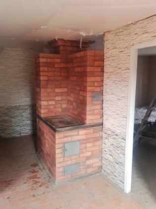Дачная печь 3,5 на 4 кирпича, "под расшивку", кирпич Шарыпово. Сентябрь 2016. 