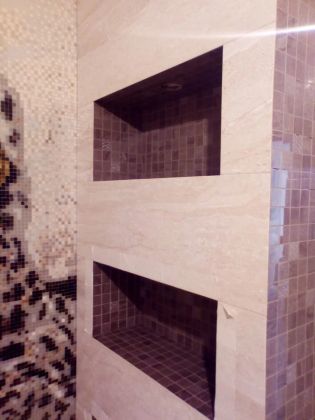 Заточка мозаики 45 градусов, в нишах