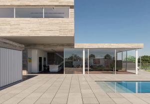 Dual House by Axelrod Architects, визуализация по референсам и планам 