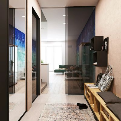 Визуализация проекта таунхауса. Прихожая