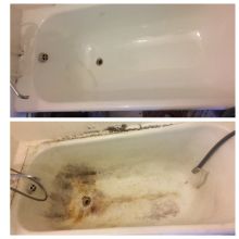 Реставрация старой ванны без замены слива-перелива