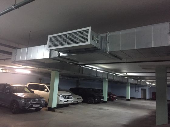 Монтаж воздуховодов - вентиляция подземного паркинга 