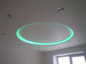Двухуровневый потолок из ГКЛ с подсветкой