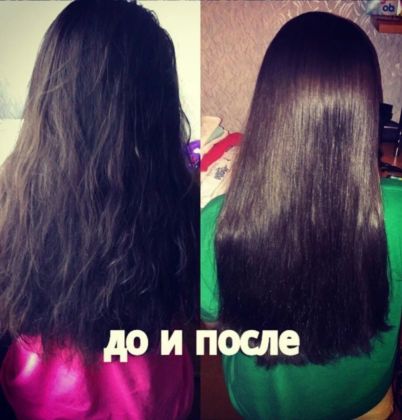 Фото до и после процедуры кератиного выпрямление волос, состав inoar