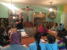 Лекция детям в воскресной школе на Байкале