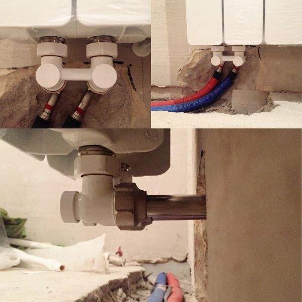 Монтаж и подключение радиаторов «из стены».