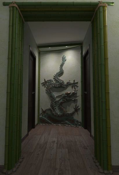 Дизайн-проект холла с барельефом "Китайский дракон"
