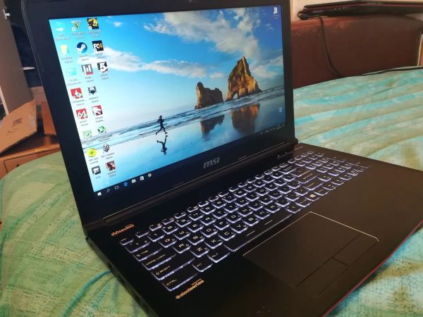 Игровой ноутбук Msi после установки свежей оси и игр, а также комплексной чистки