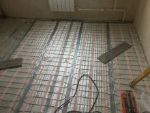 Укладка электрических нагревательных матов на пол, под плитку 