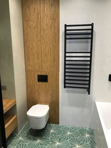 Ремонт ванной комнаты с изготовлением встроенной мебели 