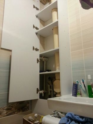 Встроенный шкаф в ванной хрущевки