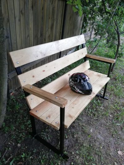 Скамейка садовая длина 130см высота 90 со спинкой, ширина 45см