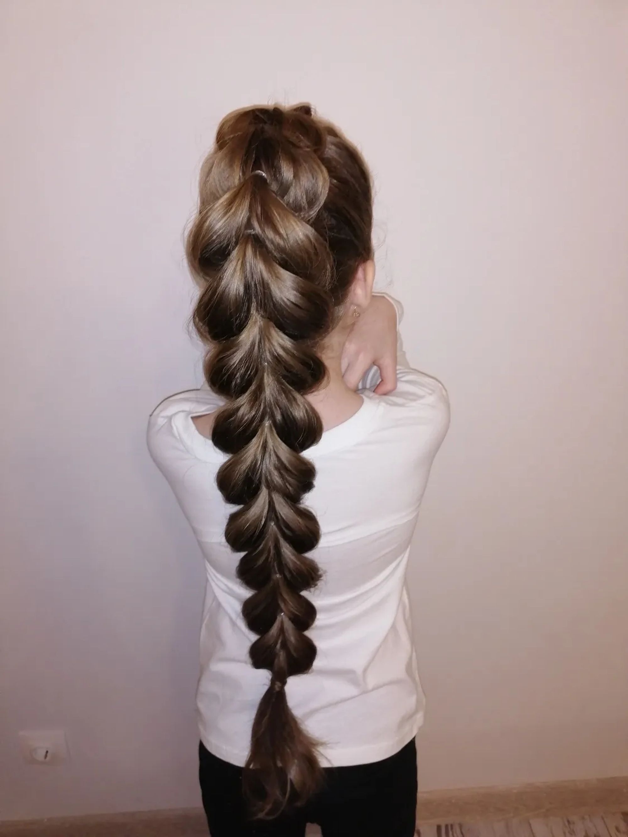 Французская коса с резинками