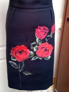 Шерстяная юбка с отделкой из шелка. Ткань от DOLCE & Gabbana