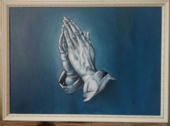 Картина маслом, по картине немецкого художника Альбрехта Дюрера "руки молящегося" формат 50×70