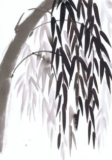 "Ива" рисунок тушью в японской технике Суми-Э