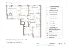 Дизайн-проект интерьера квартиры 250 кв.м, Староволынская. Схема размещения розеток