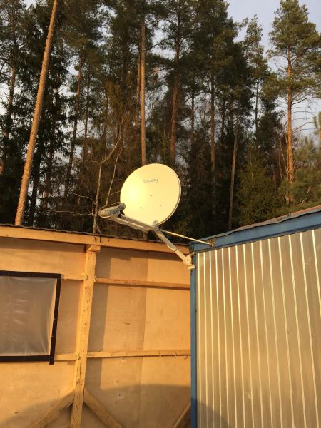 Установка спутникового интернета на строительном объекте