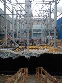 Стены фундамента с плитой перекрытия под здание вытяжной станции ПАО "НЛМК"