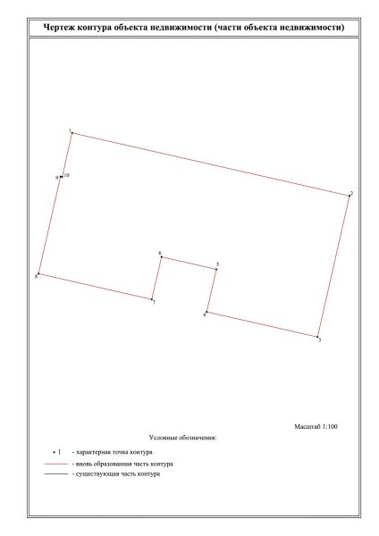 Технический план здания - Чертеж (фрагмент документа)