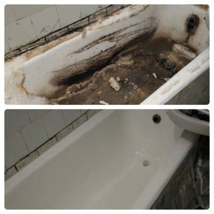 Восстановление ванны акрилом после демонтажа акрилового вкладыша. Объект достался не простой , но мы справились! Ванна обрела новую жизнь на ближайшие 10-15 лет.