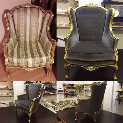 Реставрация,покраска,перетяжка кресла
