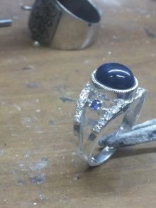 Серебрянное кольцо ручной работы