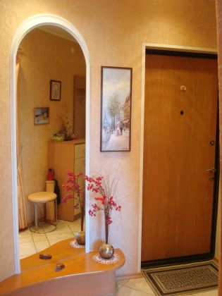 Пример компоновки встроенного зеркала в интерьер прихожей (фото интерьера собственной квартиры).