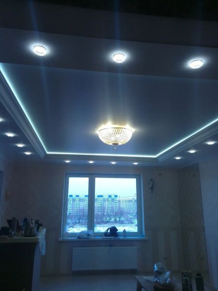 Потолок из ГКЛ с подсветкой 
