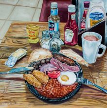 "Английский завтрак", 2019, масло/холст, 80х80см