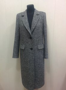 Женское классическое пальто из шерстяного твида