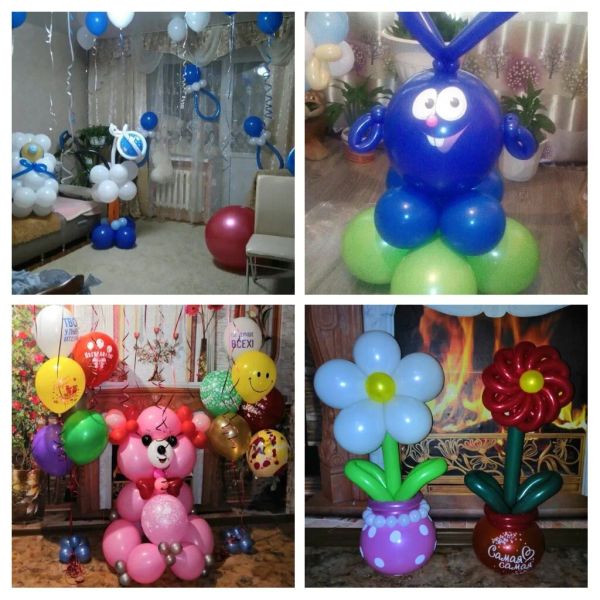 Разные композиции из шаров. 