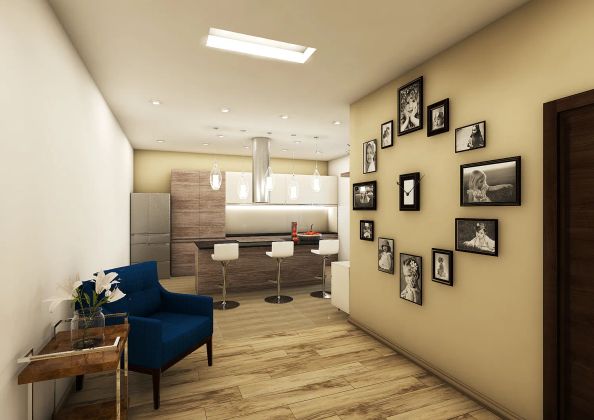 3d визуализация 3-комнатной квартиры