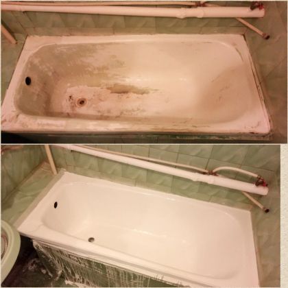 Реставрация ванны. Результат до и после