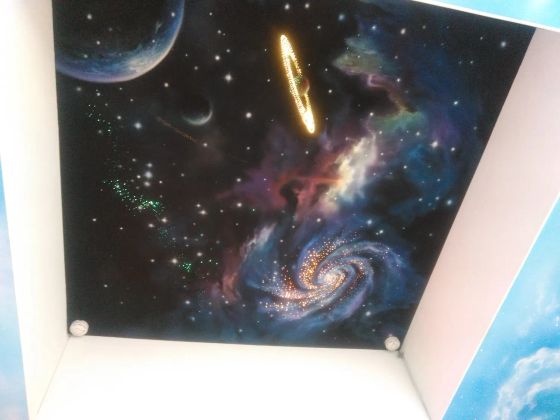 Потолок «Звездное небо» индивидуально, интерактивная оптиковолоконная подсветка под заказ