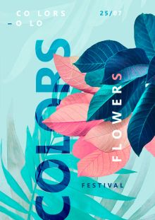Графический плакат для портфолио дизайнера – фестиваль цветов