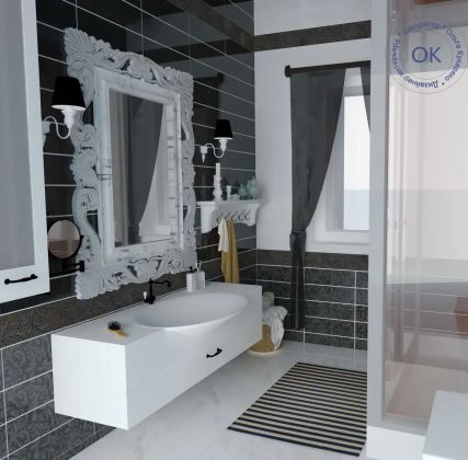Дизайн проект ванной комнаты в стиле «Нео классика»