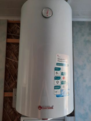 Установка водонагревателя, прокладка трассы. 25000 т.руб