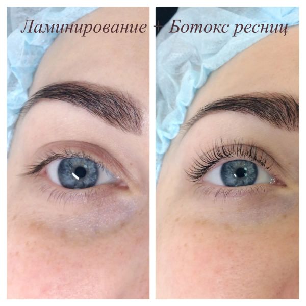Ламинирование, окрашивание и молекулярное восстановление ресниц 