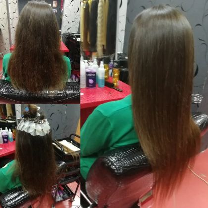 Наращивание славянских волос 100 прядей 