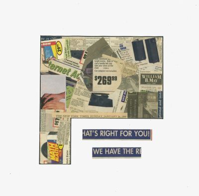 Ручной коллаж, бумага, газета