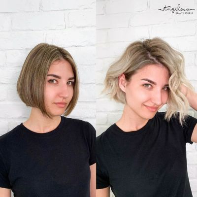 окрашивание до и после