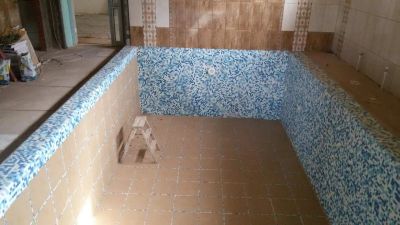 Штукатурка чаши бассейна, гидроизоляция,мозайка