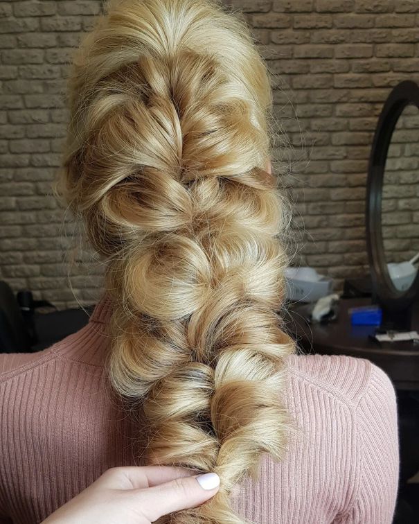 Французская коса с резинками