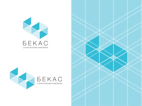 Сетка построения логотипа строительной компании "Бекас". Компания занимается установкой стеклянных перегородок.