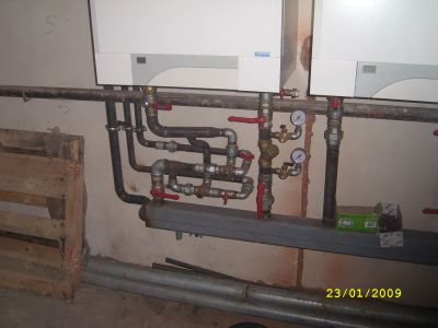 обвязка каскада котлов металлом