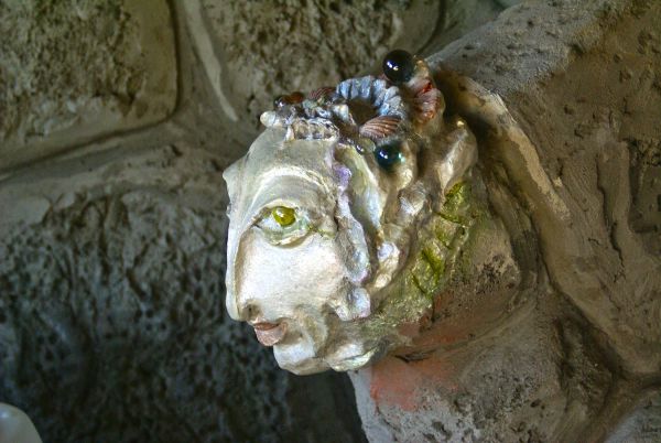 Тритон-мифологический образ для парковой скульптуры..Холодный фарфор,бетон.Роспись акрилом.